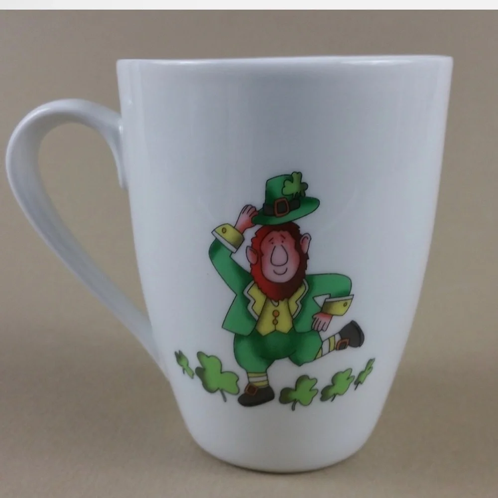 blarney irish coffee mug cup leprechaun shamrock porcelain (set of 4) - Picture 8 of 10
